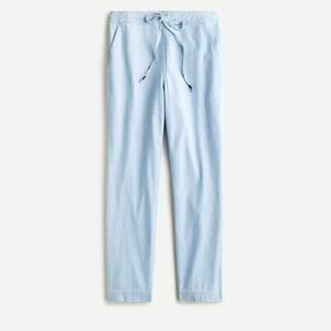 J.Crew Tie-Waist Seaside Pant in Chambray - S - Cape Coral Wash
